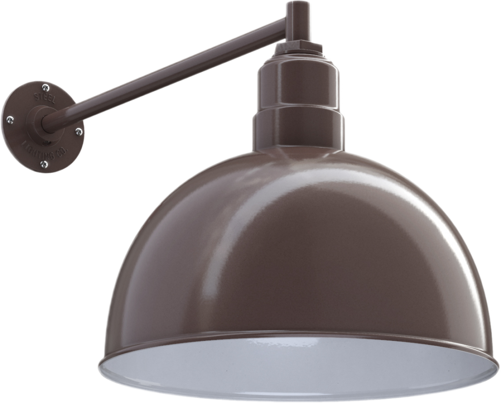 Hollywood Bowl Color Dark Bronze Interior Color White with a 20" Straight Arm