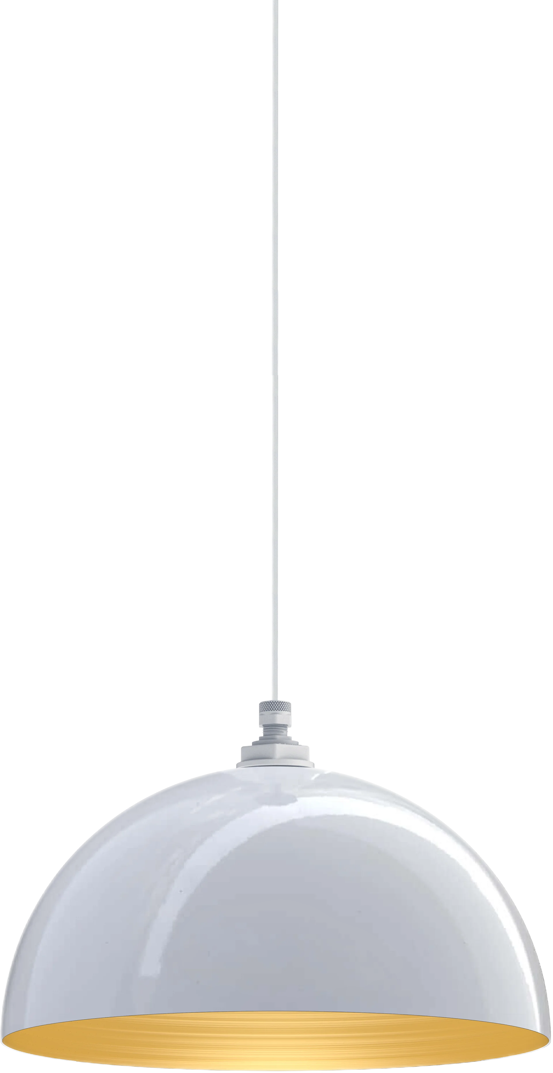 Beverly Color White Interior Color Brass with a 4 ft White Cloth Cord