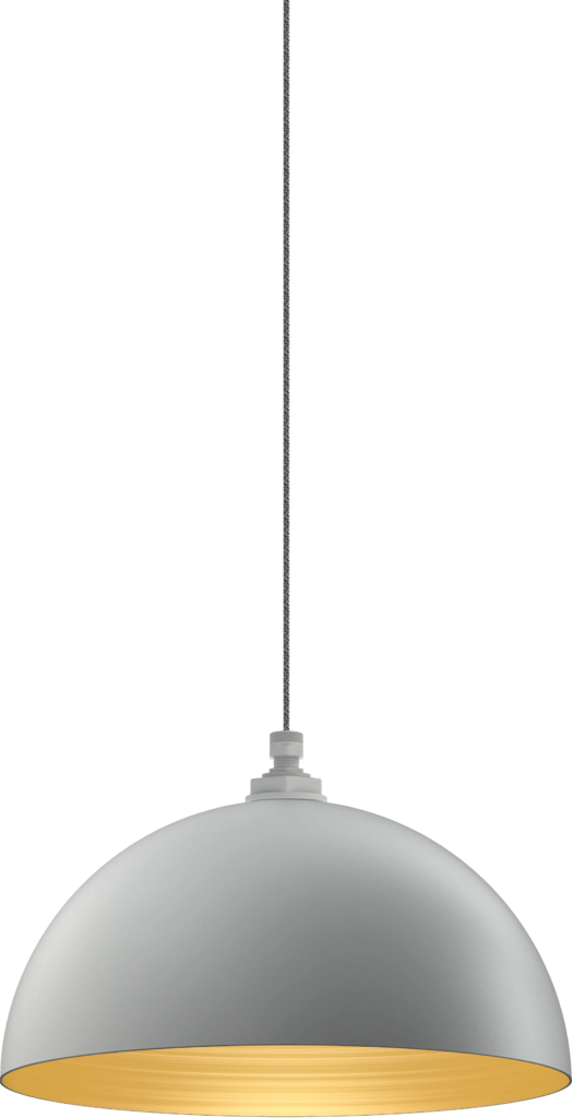 Beverly Color Modern Gray Interior Color Brass with a 4 ft Gray Tweed Cloth Cord
