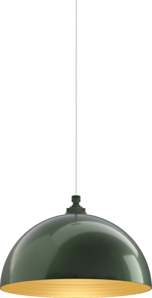 Beverly Color Hunter Green Interior Color Brass with a 4 ft White Cloth Cord
