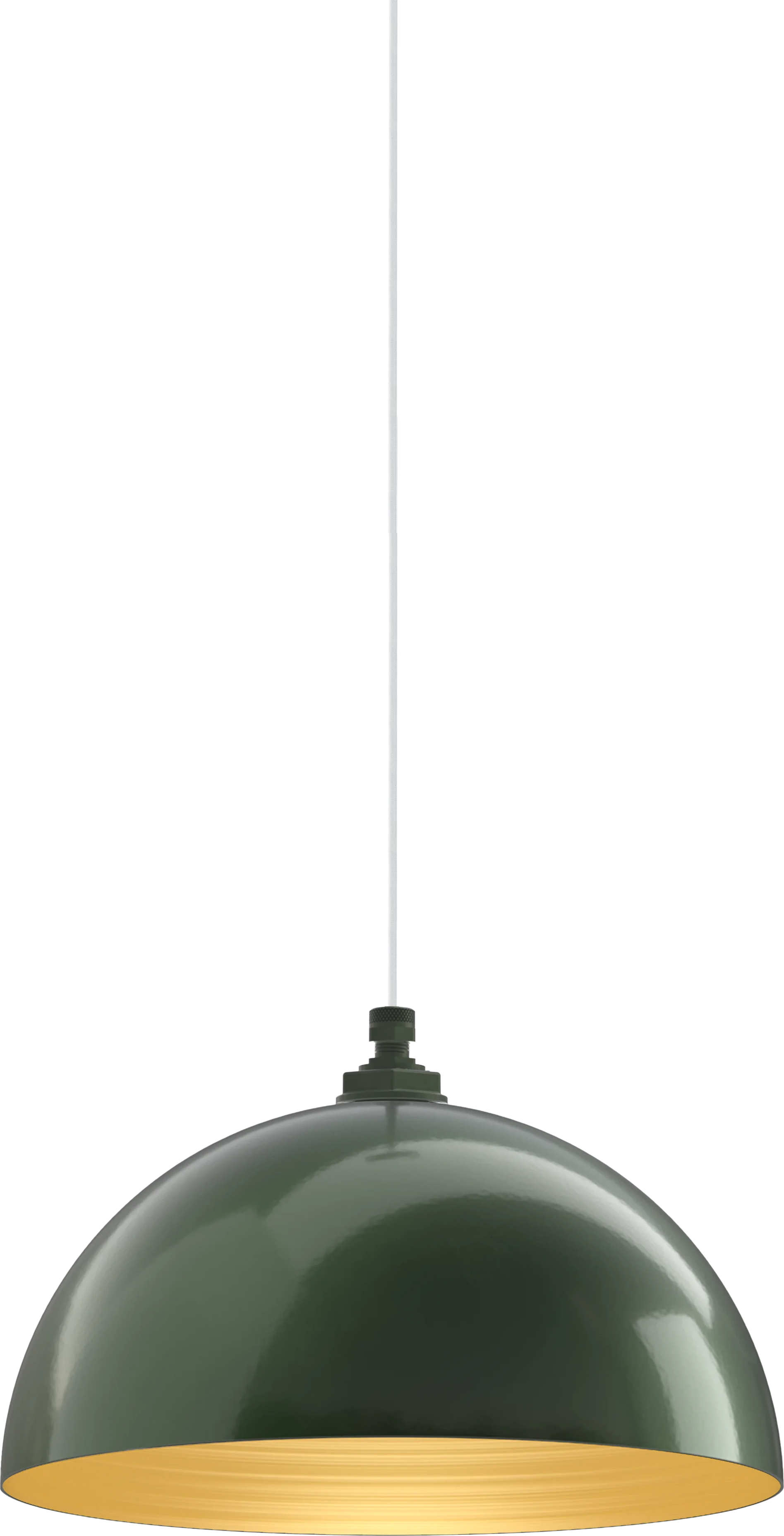 Beverly Color Hunter Green Interior Color Brass with a 4 ft White Cloth Cord