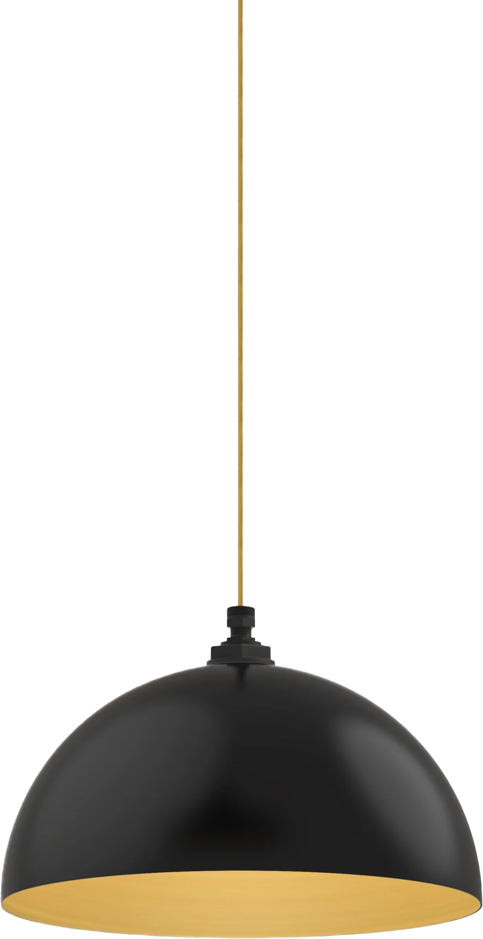 Brentwood Color Matte Black Interior Color Brass with a 4 ft Gold Cloth Cord