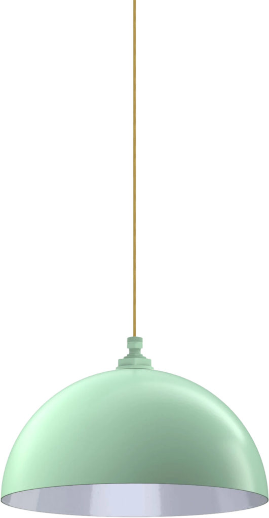 Brentwood Color Mint Green Interior Color White with a 4 ft Gold Cloth Cord
