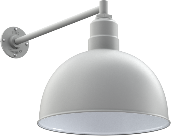 Hollywood Bowl Color Modern Gray Interior Color White with a 20" Straight Arm