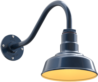 Hawthorne Color Gray Blue Interior Color Brass with a 16" Gooseneck