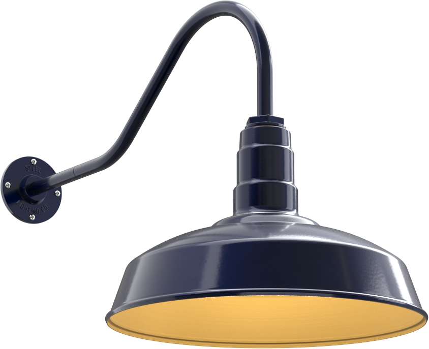Gardena Color Navy Blue Interior Color Brass with a 23" Gooseneck